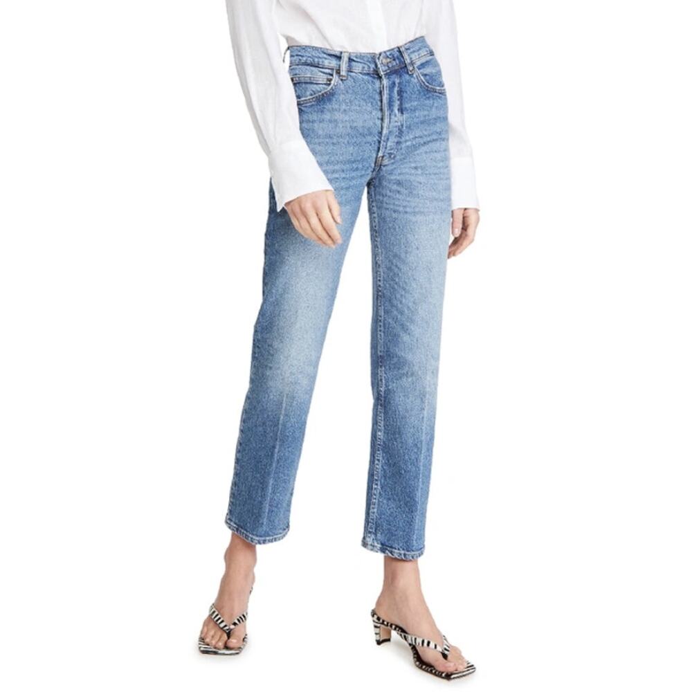 Reformation Womens Juliet High Straight Relaxed Jeans Malta Button Fly Cotton 27